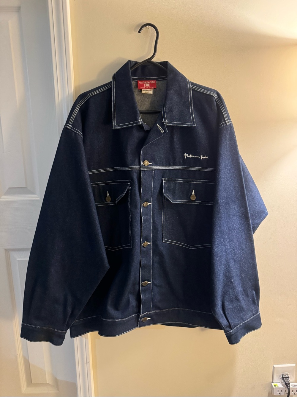 FUBU Navy Blue Denim Shirt Jacket